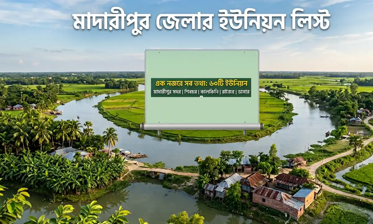 মাদারীপুর ইউনিয়ন লিস্ট (Madaripur Union List) সবগুলো একসাথে
